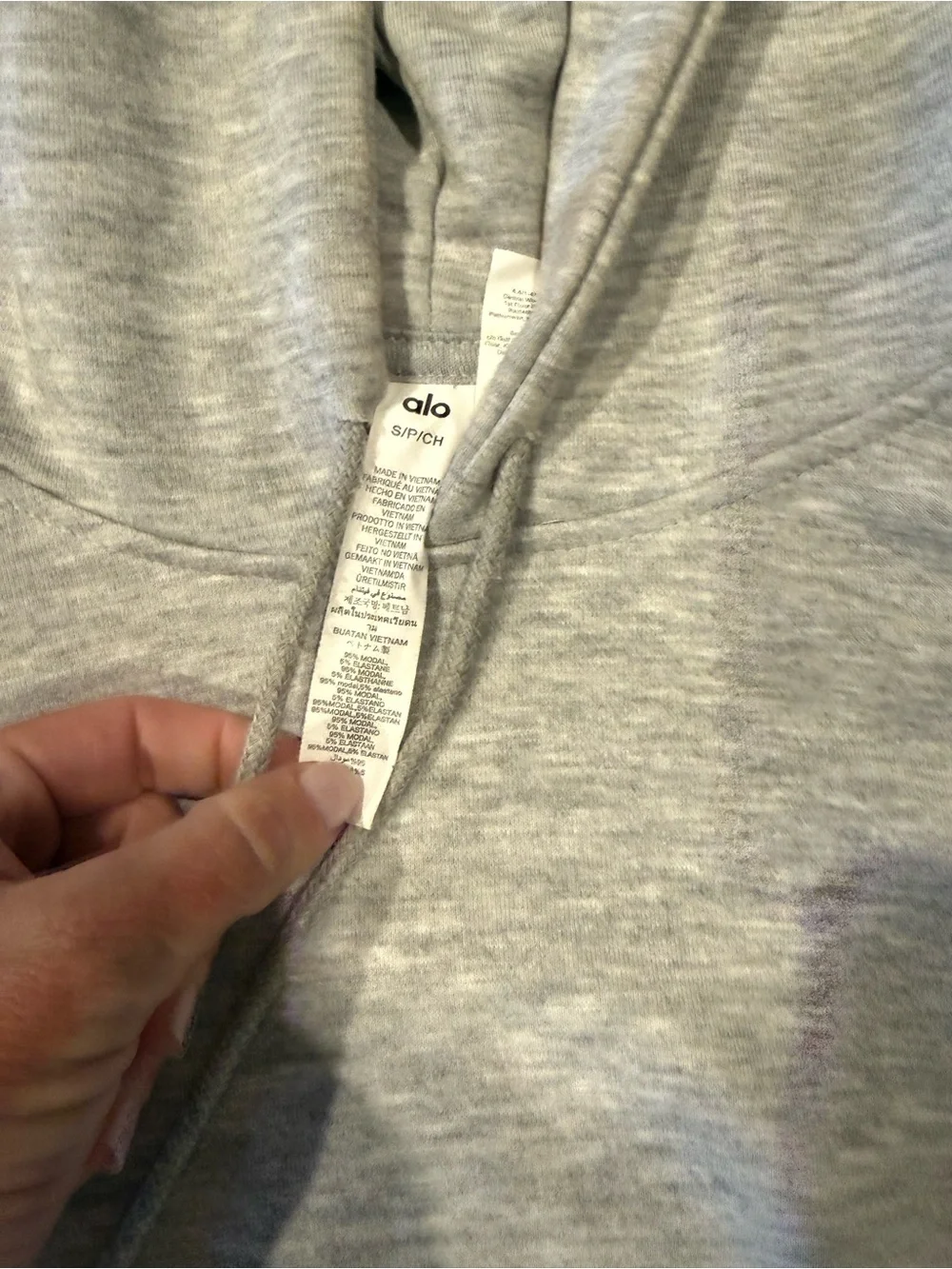 ALO Yoga Men’s Light Gray Zip-Up Sweater